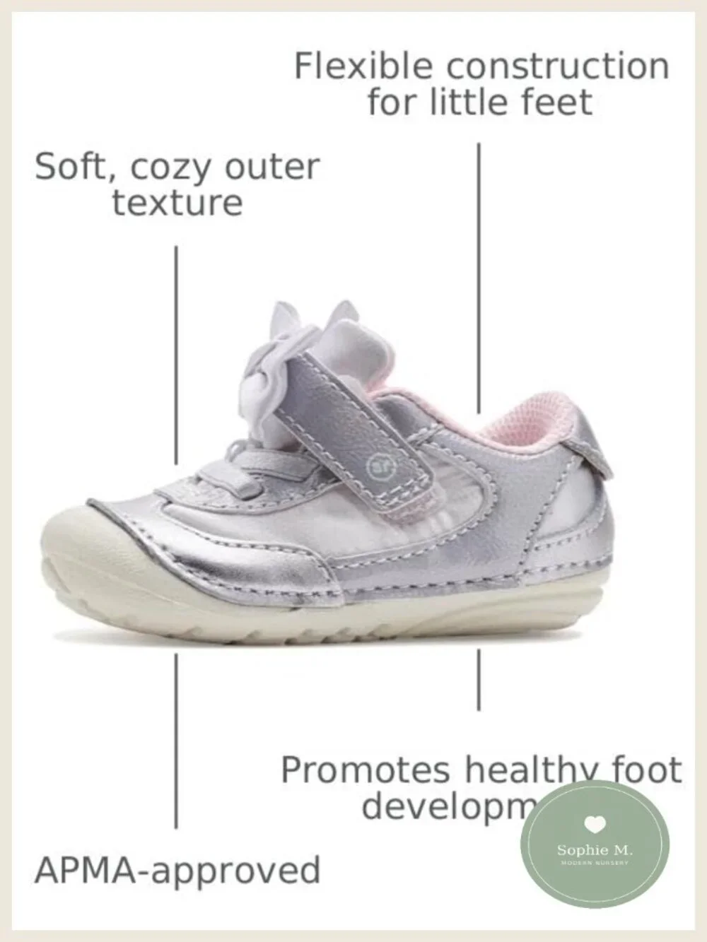 Toddler First Walker Sneakers Soft Motion Hook & Loop APMA Approved